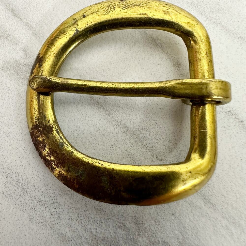 Small Rounded Gold Tone Simple Basic Belt Buckle - Picture 3 of 7